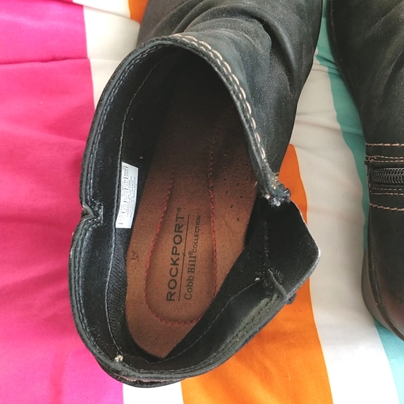Rockport Cobb Hill Nicole Black Zip Ankle Booties Size 7 Wide - Picture 4 of 5